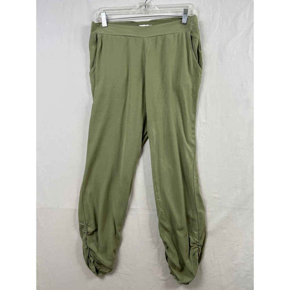 Carve Designs Joggers Womens Medium Green Ruched Cuff Rayon Casual Pants
